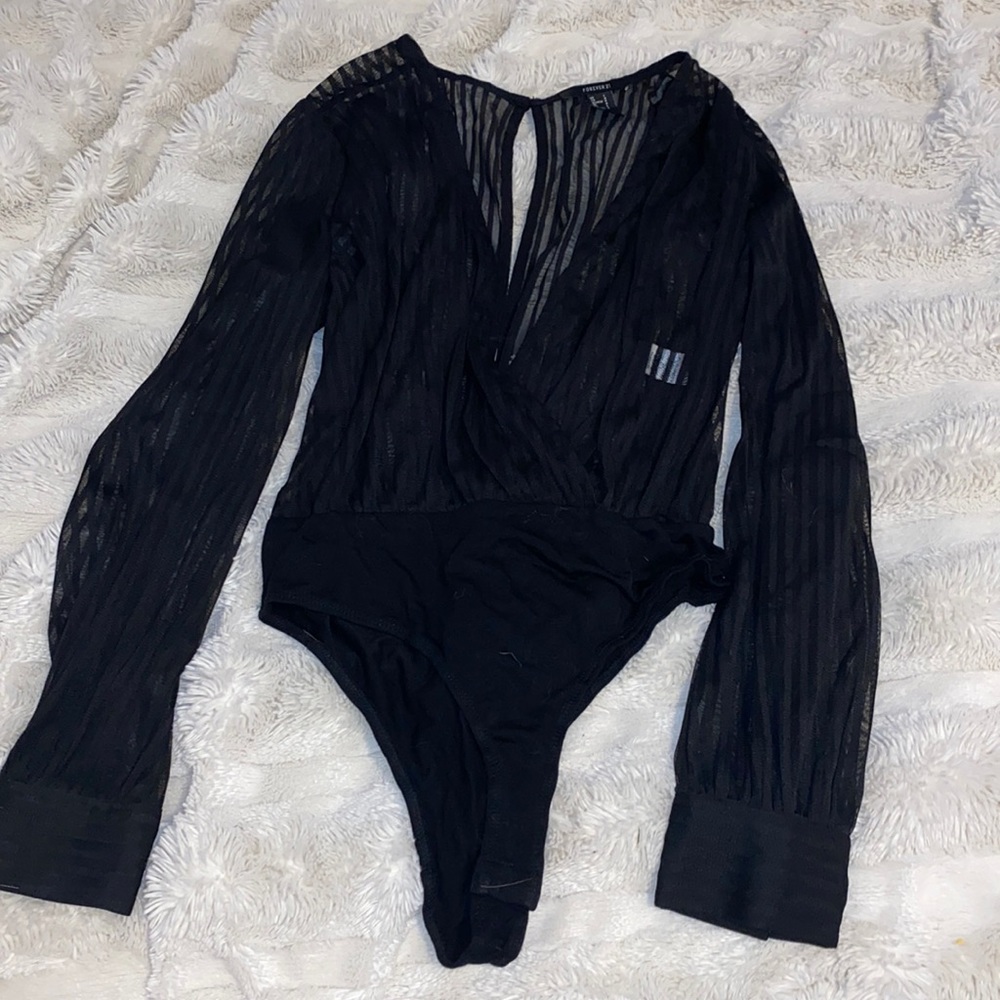 Forever 21 black mesh bodysuit